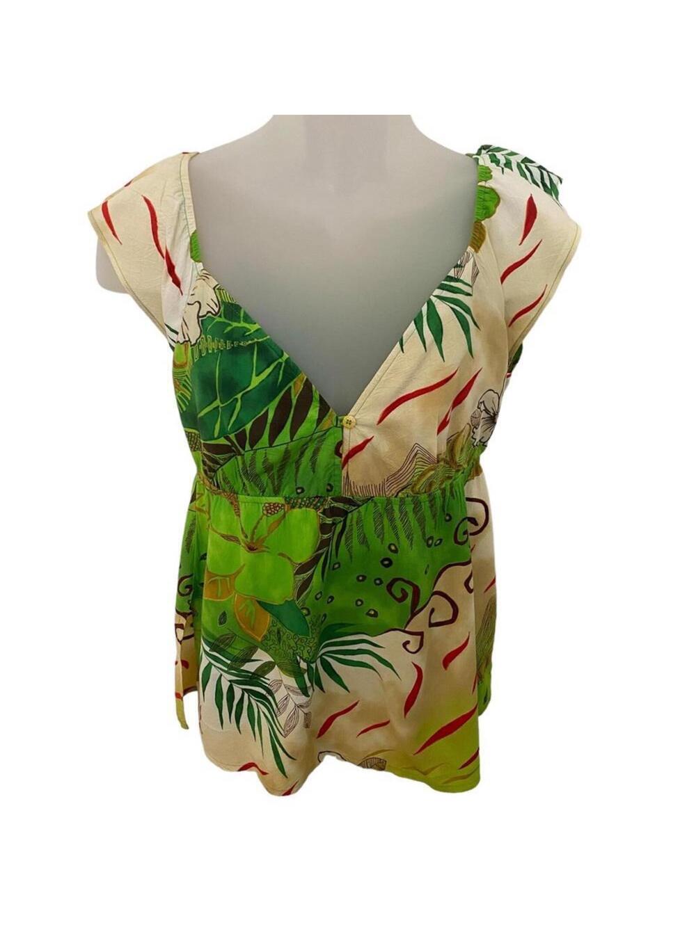 JAMS WORLD Aloha Hawaiian Floral Blouse Women S Small